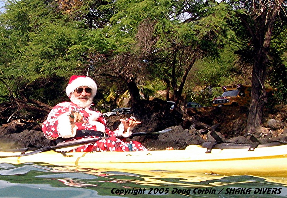 "Santa on a Kayak"