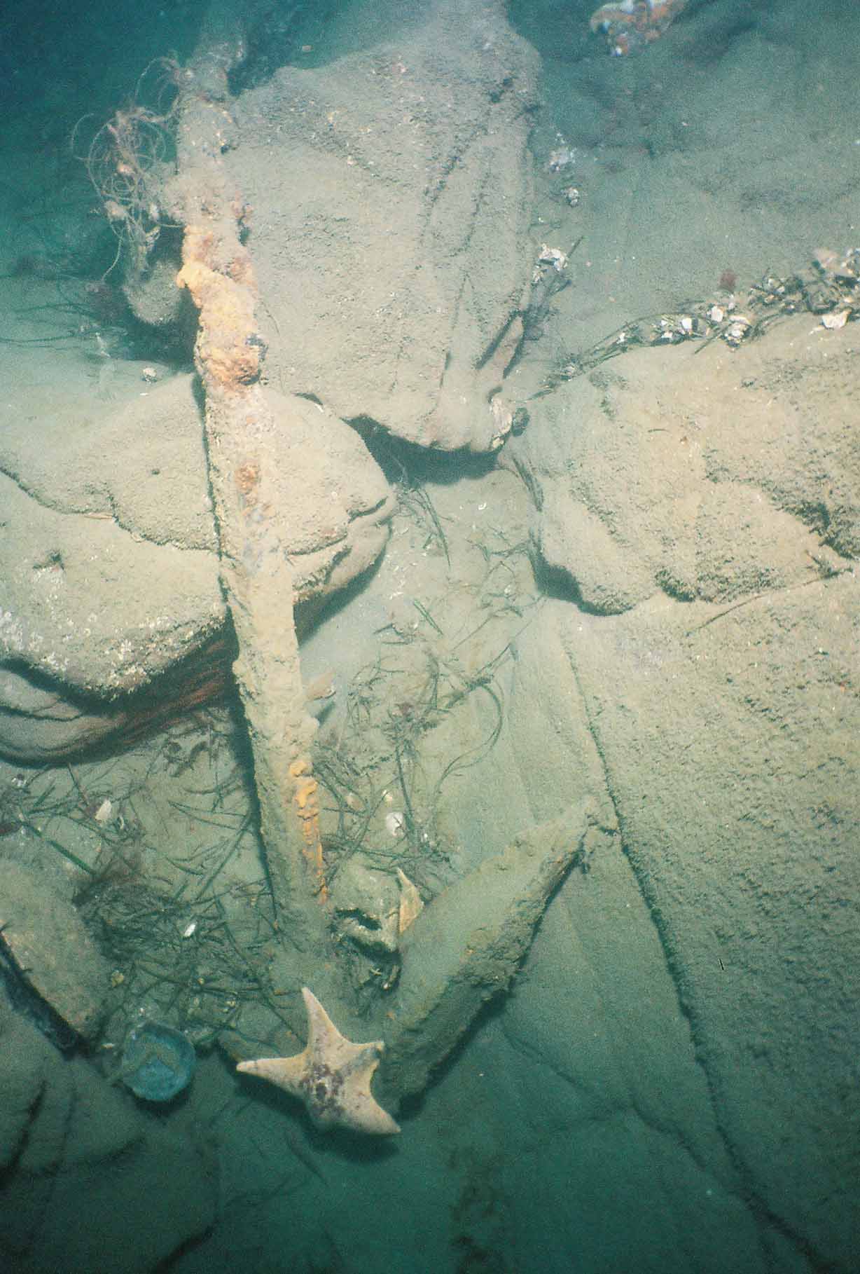 Scooner Anchor Snagged at the base of R rock