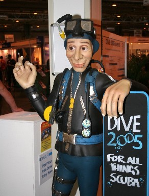 SCUBA DIVER LIFESIZE MODEL STATUE @ DIVE SHOW