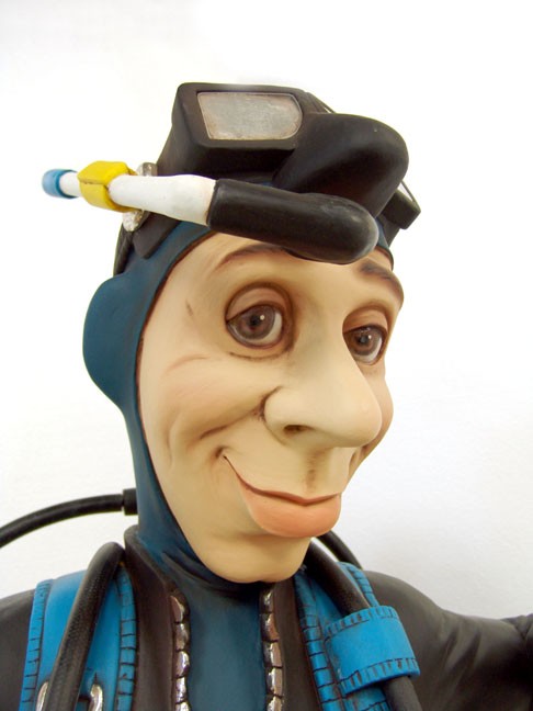 SCUBA DIVER LIFESIZE MODEL STATUE FACE