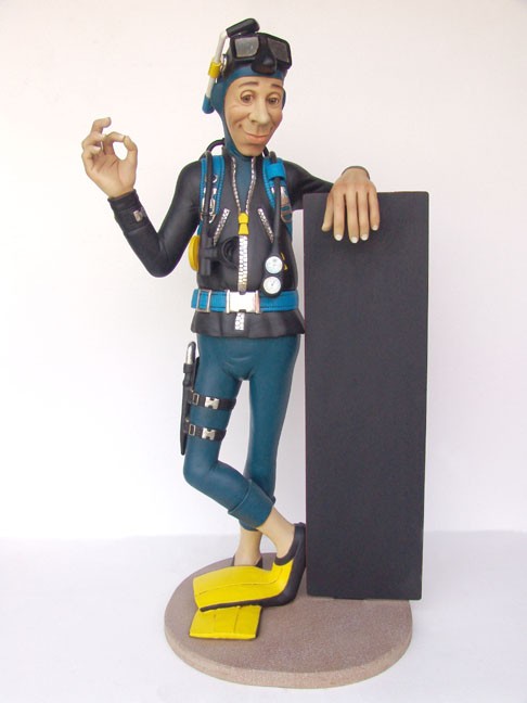 SCUBA DIVER LIFESIZE MODEL STATUE