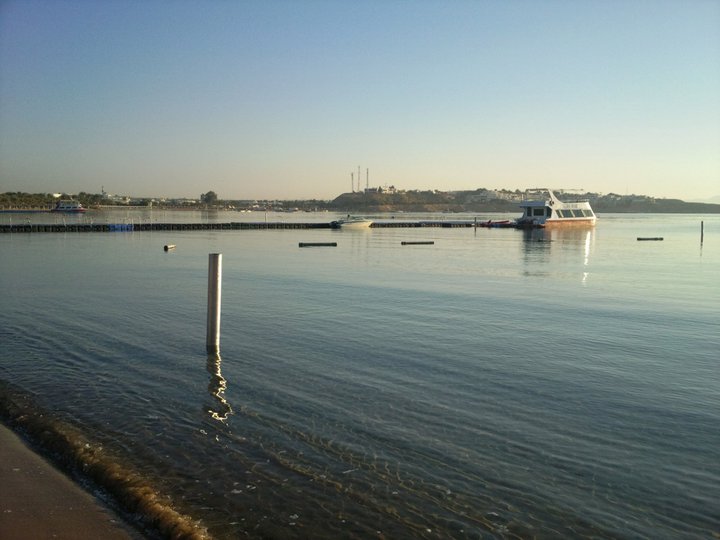 Shark net pole in Naama Bay, Sharm el Sheikh