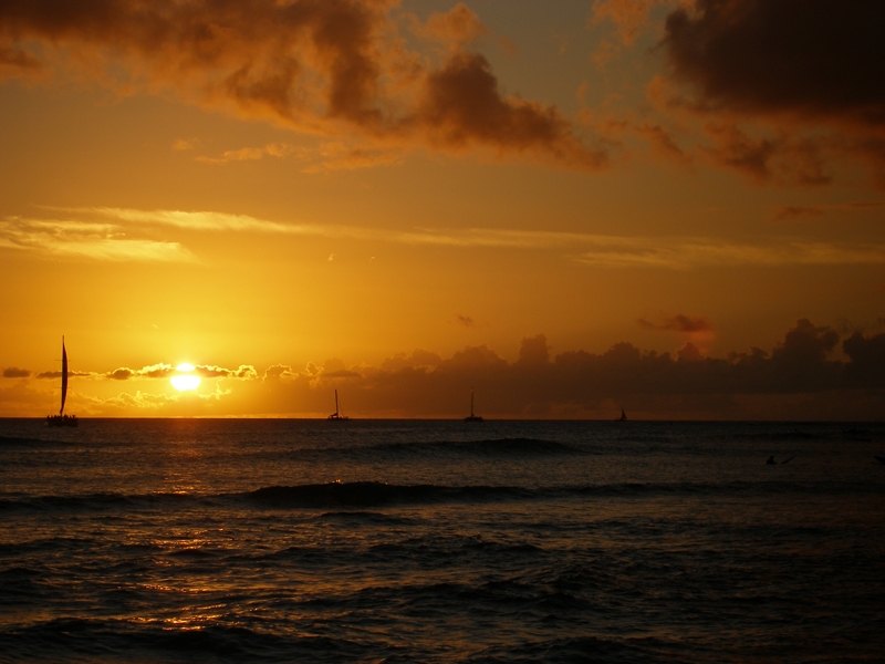 Sunset near Oahu