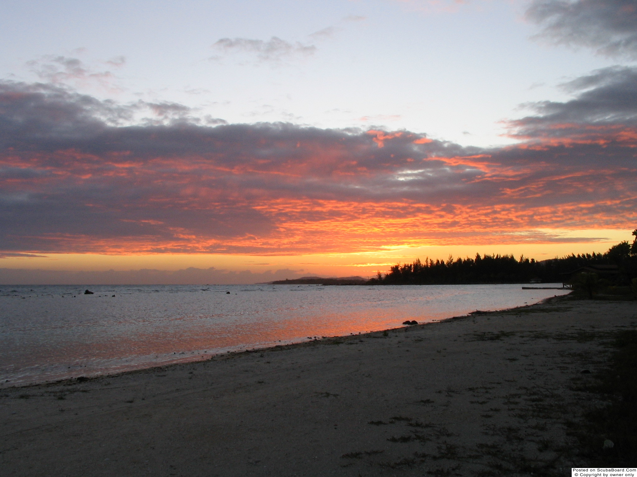 Sunset over CCV Beach Roatan