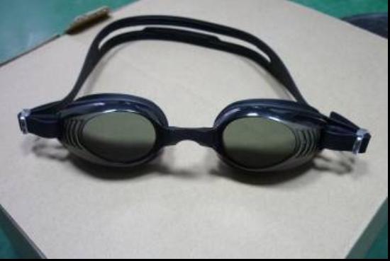 swimming goggles and fins