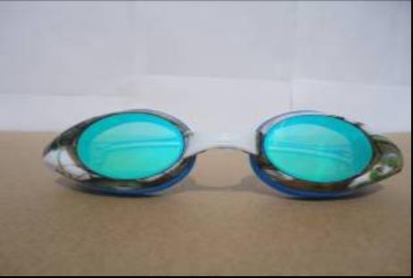 swimming goggles and fins