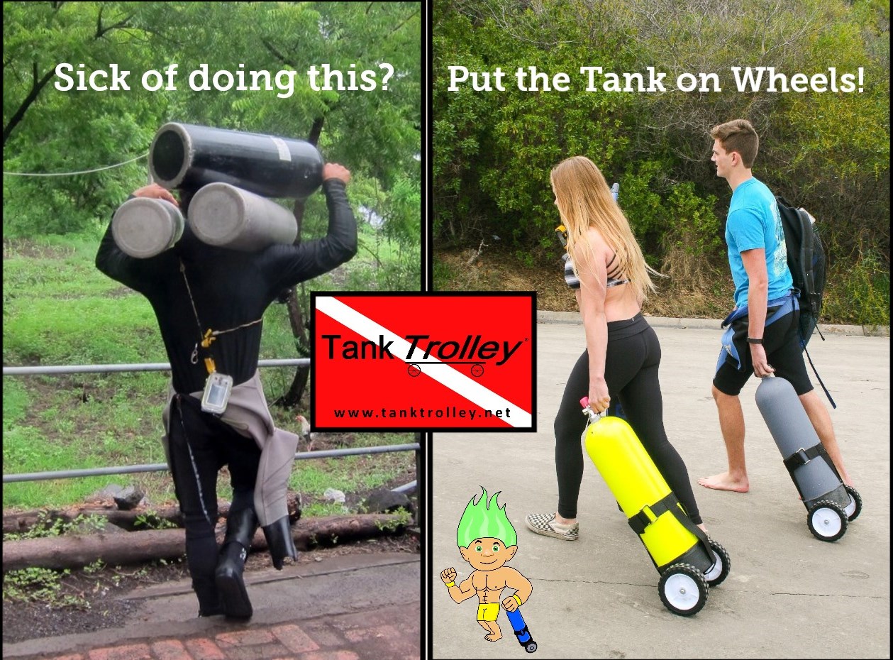 Tank Trolley is the best way to transport your scuba tank