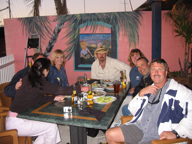 The gang eating at Cabots