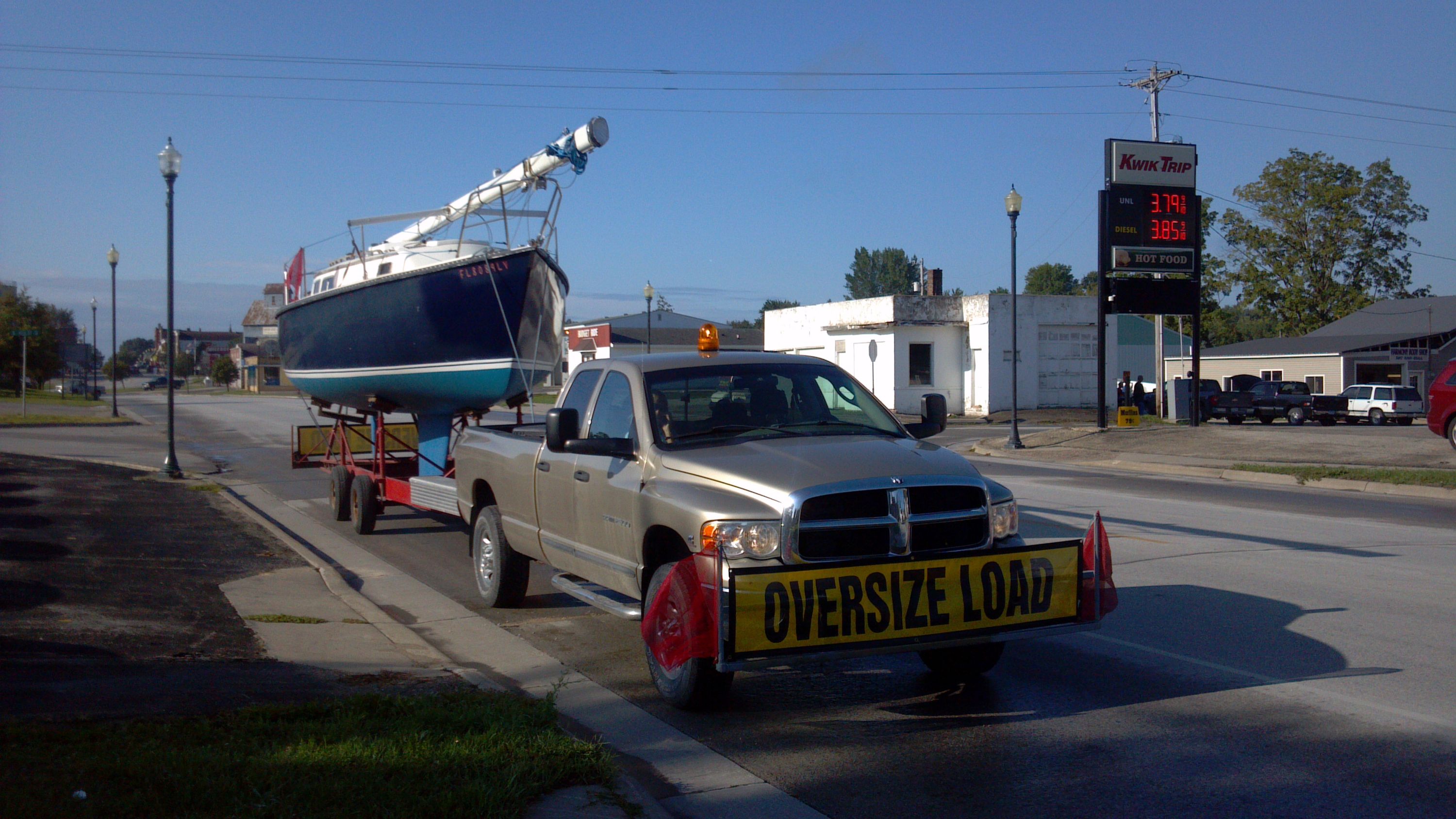 There's a boat following my truck