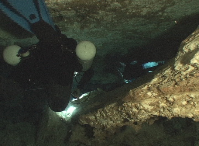 Tight passage through Ralph's cave