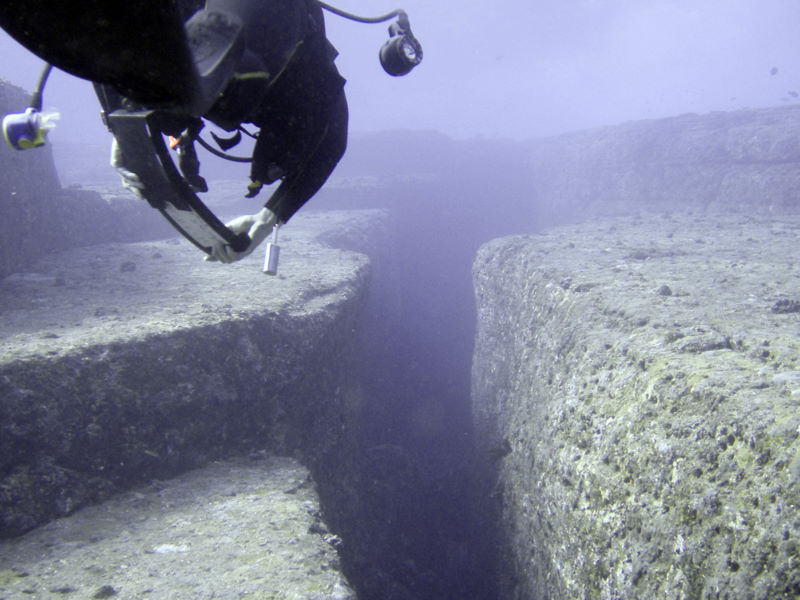 Trench leading to the cemetery of Yonaguni