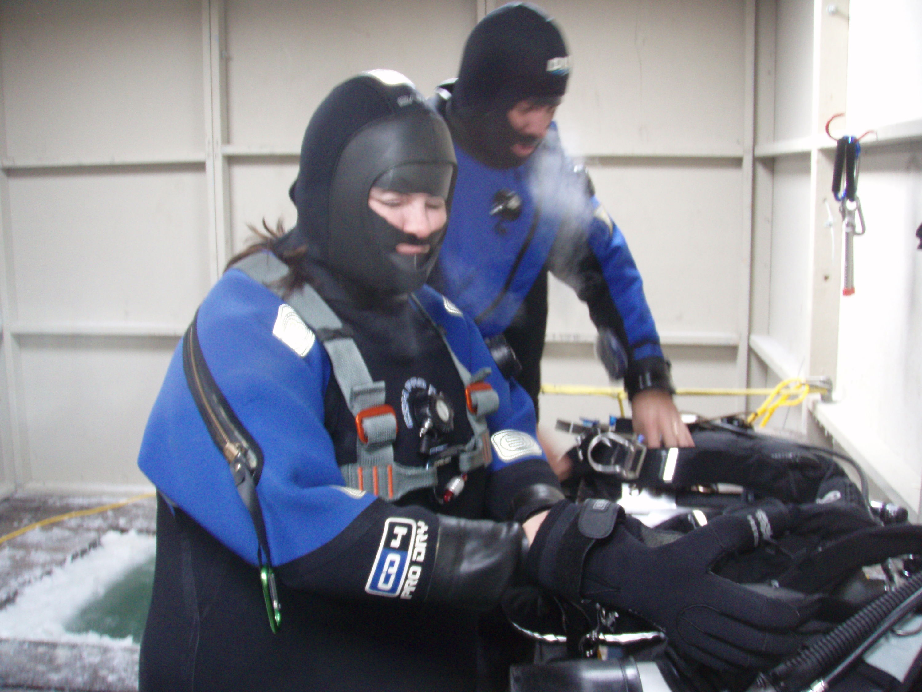 Troy and Debra Ice Diving