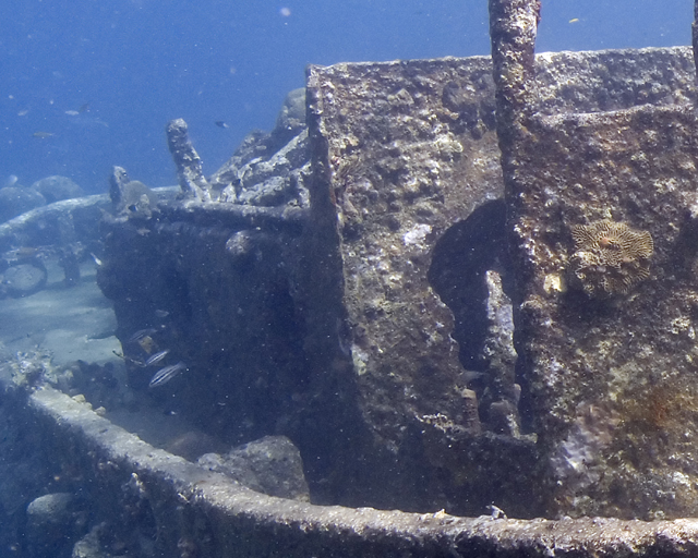 Tugboat damage from tropical storm Omar