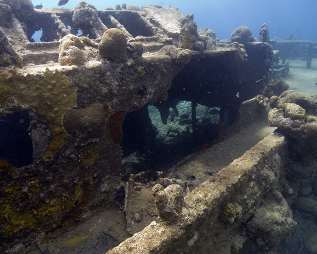 Tugboat damage from tropical storm Omar