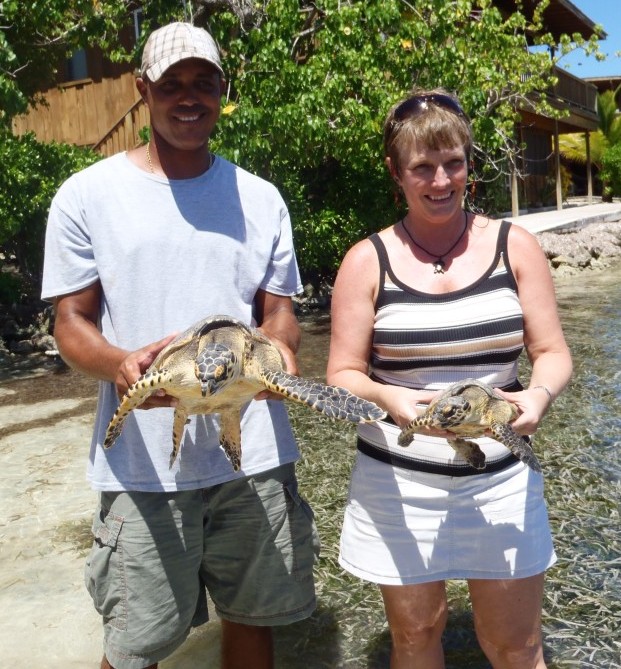 Turtles rescued from a restaurant in the Jonesville French Cay area on Augu