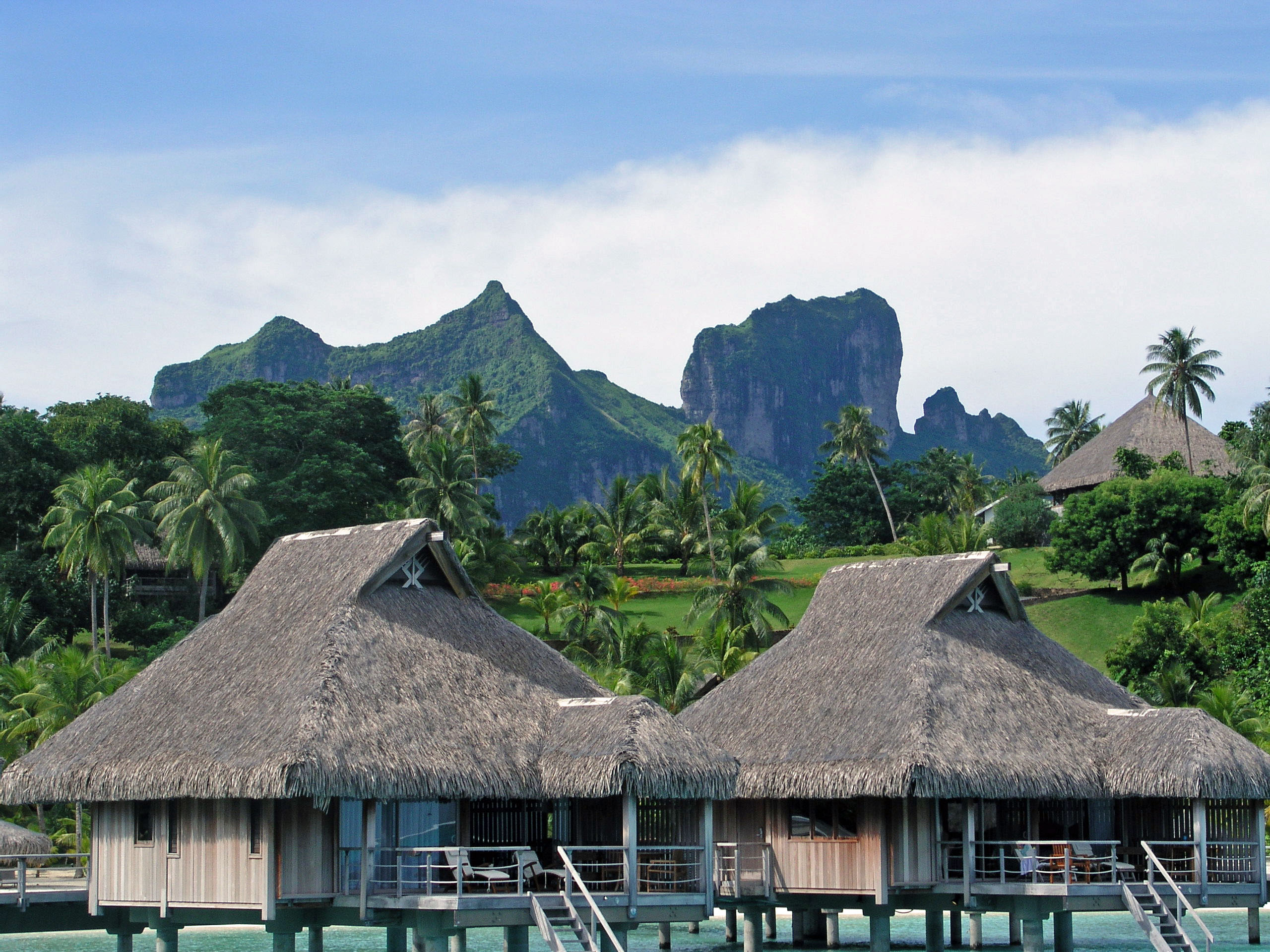 View from our overwater bungalow at the Bora Bora Nui