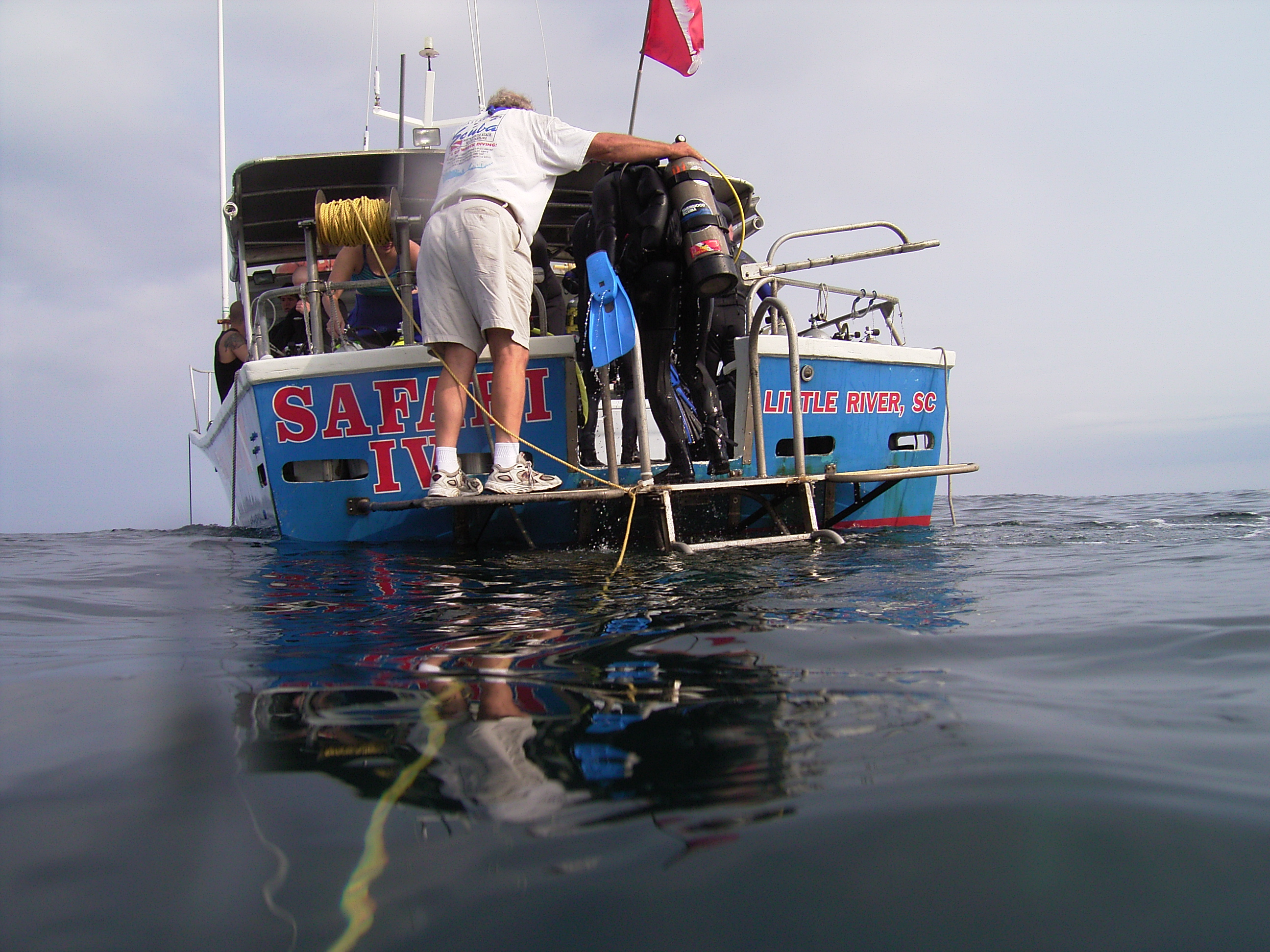 Waiting to come aboard