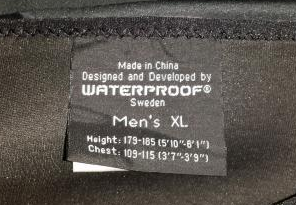 Waterproof Drysuit Tag