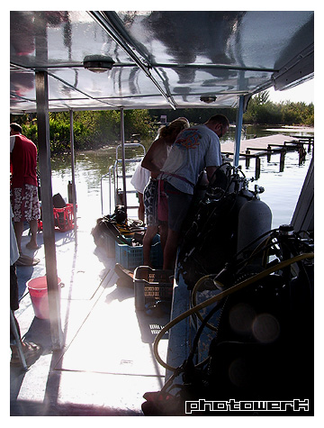 We verify our equipment before leaving the marina