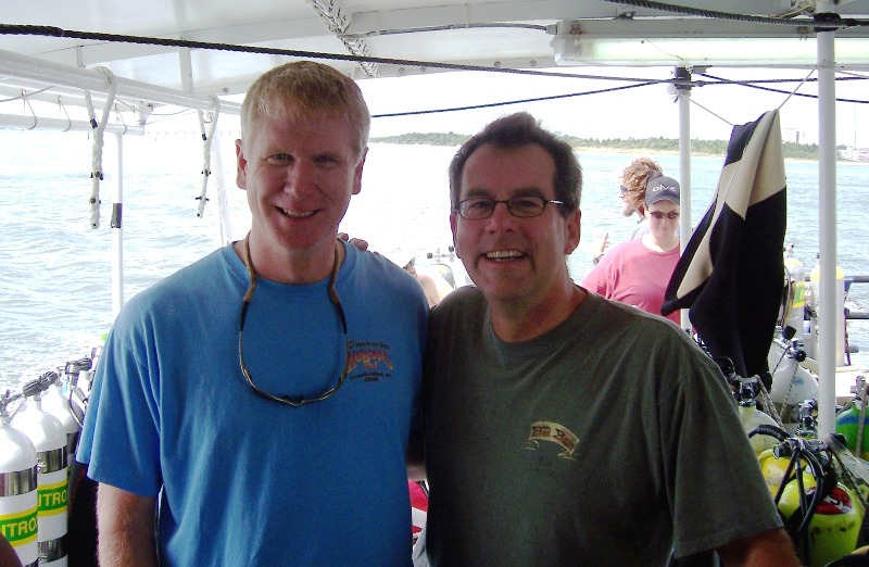 With John Chatterton onboard dive boat Olympus