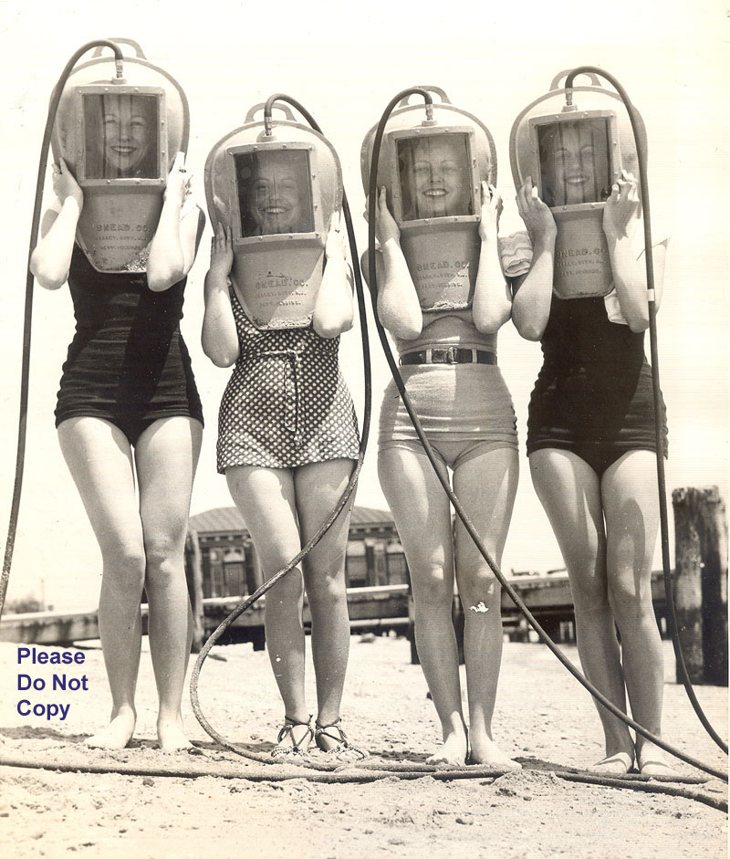 Women Divers with Diving Helmets