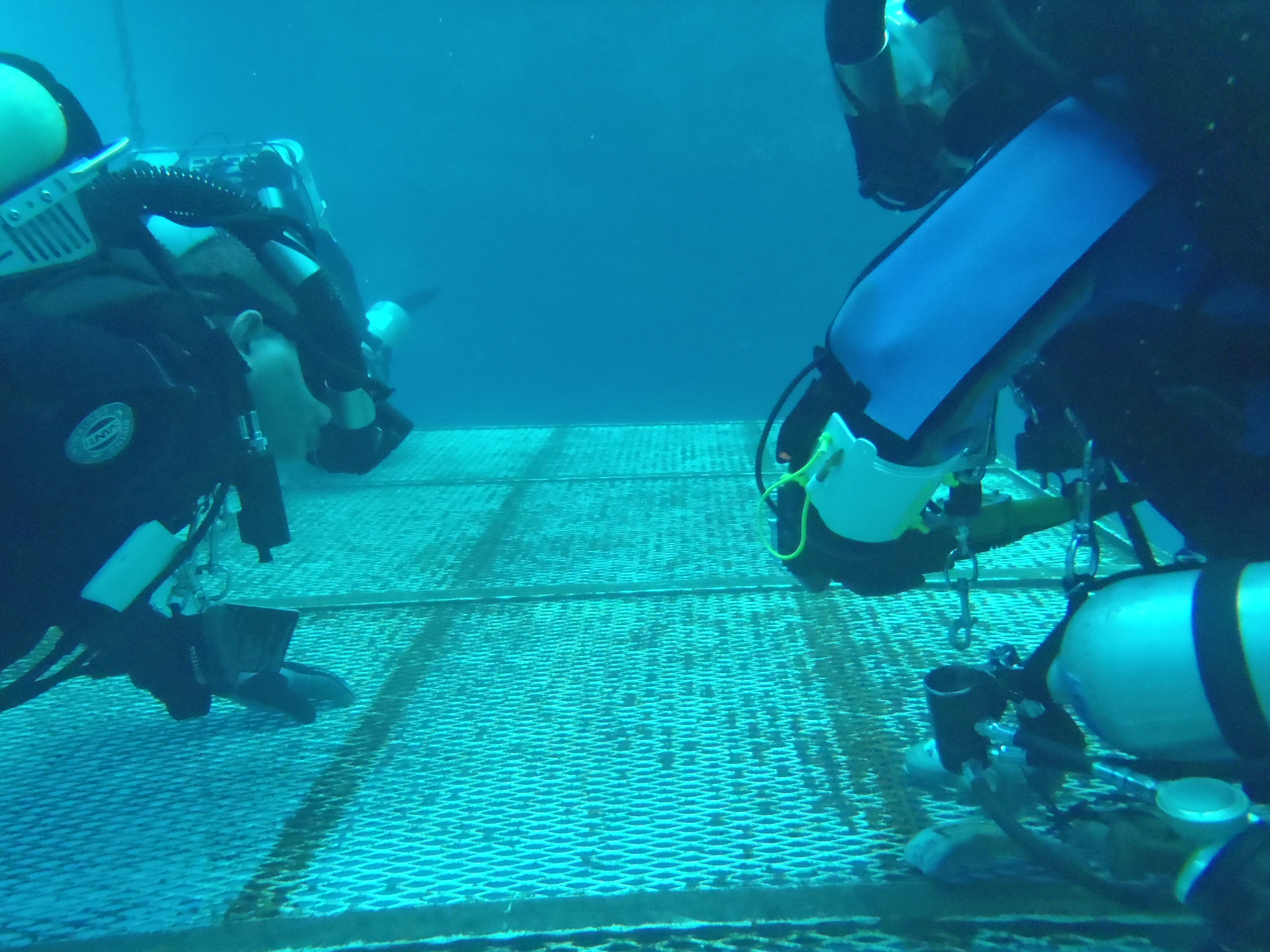Working off of the platform: Open Water portion