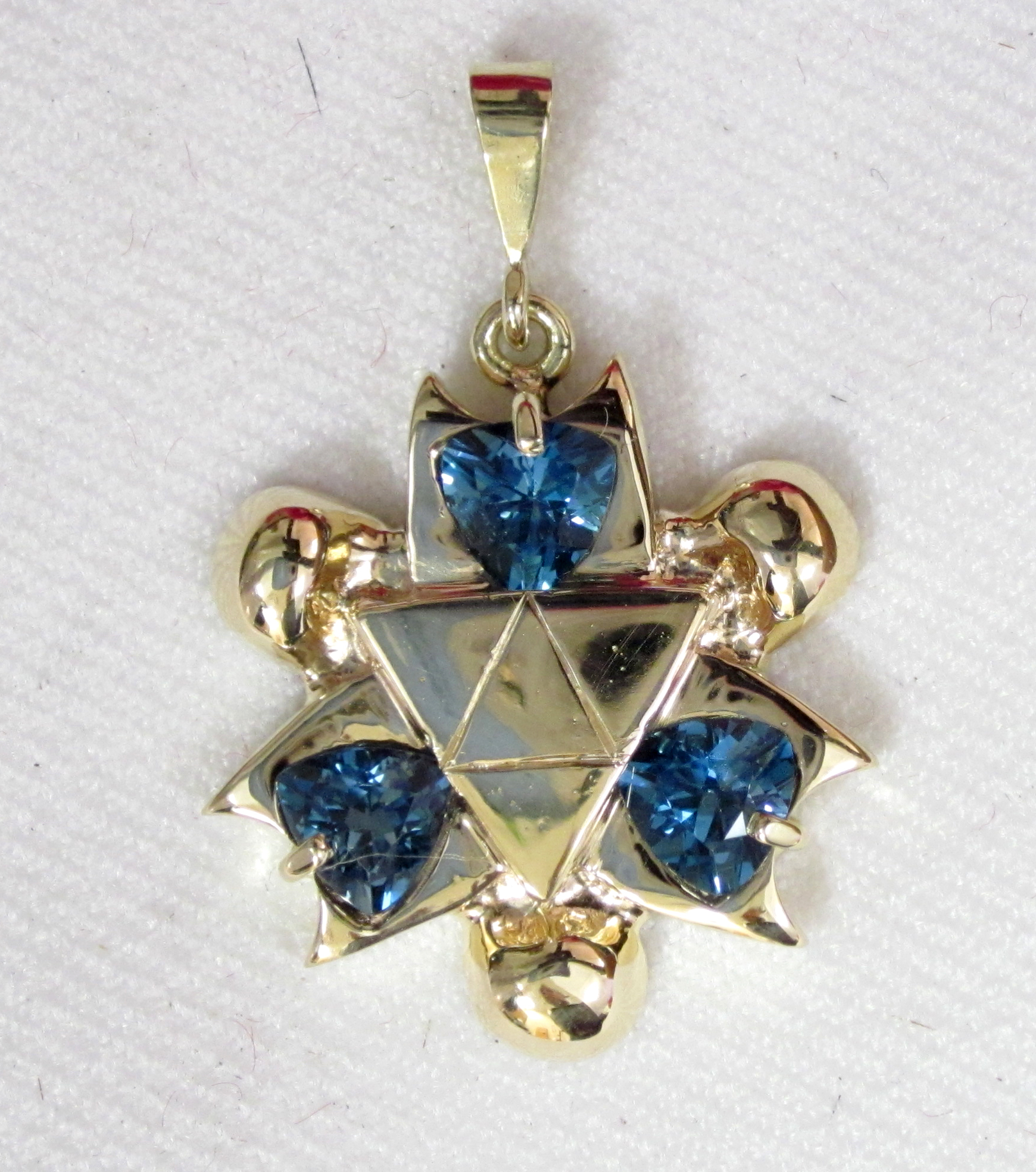 Zelda-"Sapphire"- 14K-blue topaz pendant